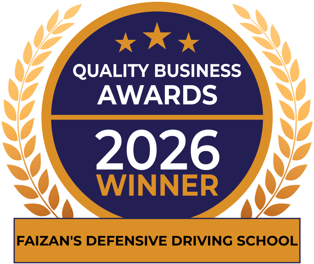 Quality Business Awards 2026 Winner badge for Faizan’s Defensive Driving School